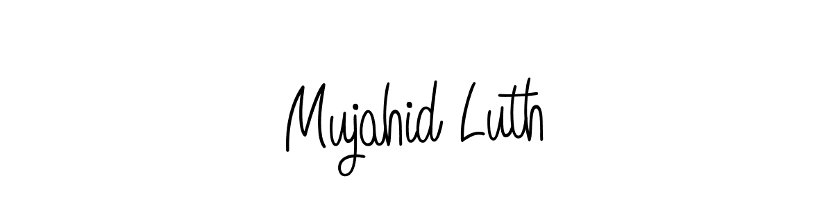 Use a signature maker to create a handwritten signature online. With this signature software, you can design (Angelique-Rose-font-FFP) your own signature for name Mujahid Luth. Mujahid Luth signature style 5 images and pictures png