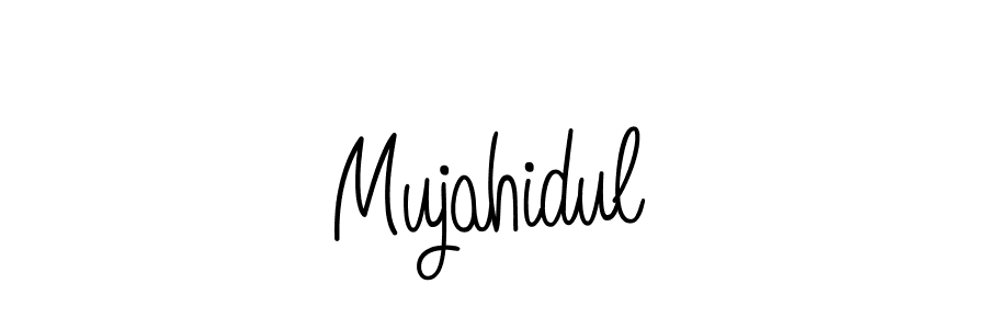 How to make Mujahidul name signature. Use Angelique-Rose-font-FFP style for creating short signs online. This is the latest handwritten sign. Mujahidul signature style 5 images and pictures png