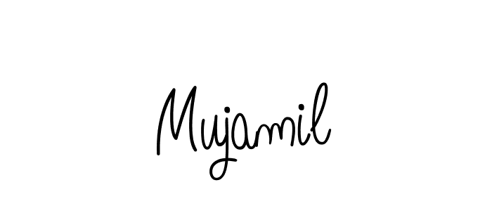 Use a signature maker to create a handwritten signature online. With this signature software, you can design (Angelique-Rose-font-FFP) your own signature for name Mujamil. Mujamil signature style 5 images and pictures png