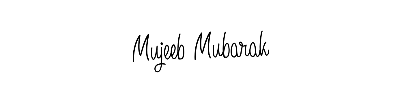 Mujeeb Mubarak stylish signature style. Best Handwritten Sign (Angelique-Rose-font-FFP) for my name. Handwritten Signature Collection Ideas for my name Mujeeb Mubarak. Mujeeb Mubarak signature style 5 images and pictures png