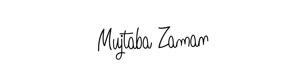 The best way (Angelique-Rose-font-FFP) to make a short signature is to pick only two or three words in your name. The name Mujtaba Zaman include a total of six letters. For converting this name. Mujtaba Zaman signature style 5 images and pictures png