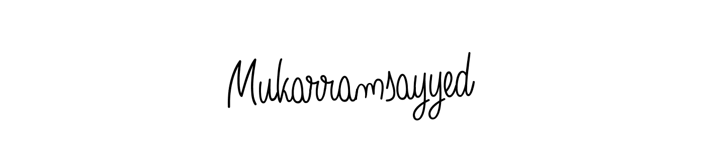 You should practise on your own different ways (Angelique-Rose-font-FFP) to write your name (Mukarramsayyed) in signature. don't let someone else do it for you. Mukarramsayyed signature style 5 images and pictures png