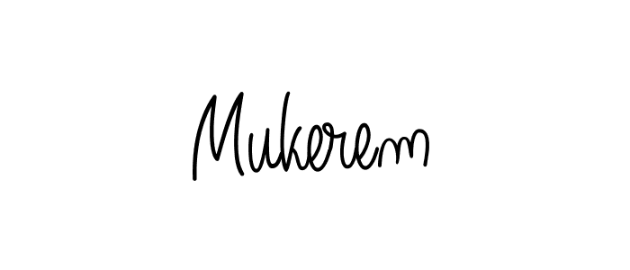 Design your own signature with our free online signature maker. With this signature software, you can create a handwritten (Angelique-Rose-font-FFP) signature for name Mukerem. Mukerem signature style 5 images and pictures png