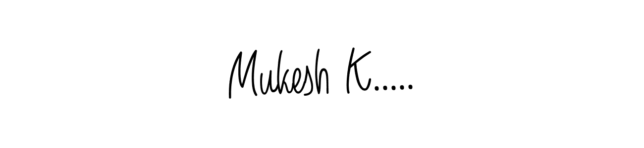 Design your own signature with our free online signature maker. With this signature software, you can create a handwritten (Angelique-Rose-font-FFP) signature for name Mukesh K...... Mukesh K..... signature style 5 images and pictures png