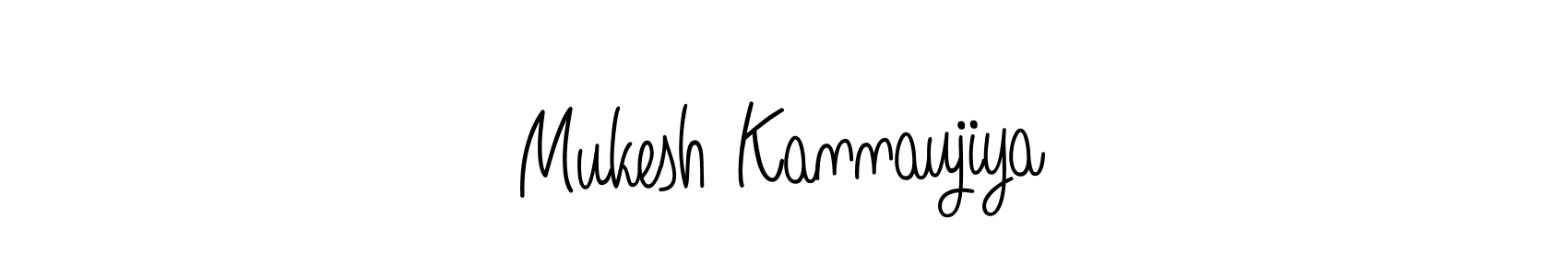 How to make Mukesh Kannaujiya name signature. Use Angelique-Rose-font-FFP style for creating short signs online. This is the latest handwritten sign. Mukesh Kannaujiya signature style 5 images and pictures png