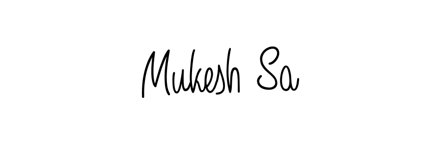 Use a signature maker to create a handwritten signature online. With this signature software, you can design (Angelique-Rose-font-FFP) your own signature for name Mukesh Sa. Mukesh Sa signature style 5 images and pictures png