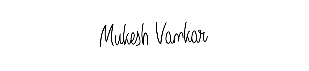 How to make Mukesh Vankar name signature. Use Angelique-Rose-font-FFP style for creating short signs online. This is the latest handwritten sign. Mukesh Vankar signature style 5 images and pictures png