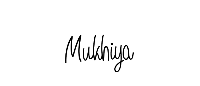 Use a signature maker to create a handwritten signature online. With this signature software, you can design (Angelique-Rose-font-FFP) your own signature for name Mukhiya. Mukhiya signature style 5 images and pictures png