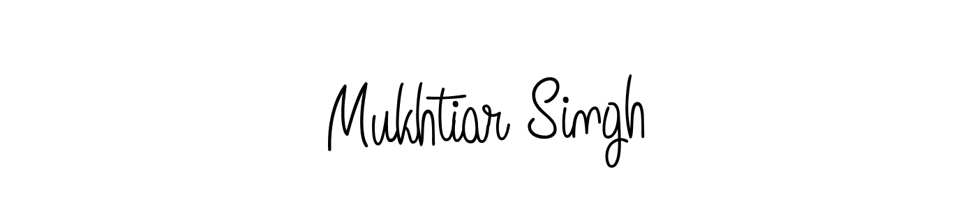 How to make Mukhtiar Singh name signature. Use Angelique-Rose-font-FFP style for creating short signs online. This is the latest handwritten sign. Mukhtiar Singh signature style 5 images and pictures png