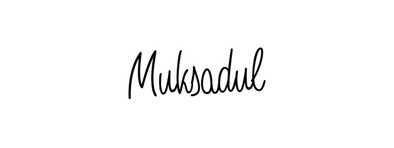 You should practise on your own different ways (Angelique-Rose-font-FFP) to write your name (Muksadul) in signature. don't let someone else do it for you. Muksadul signature style 5 images and pictures png
