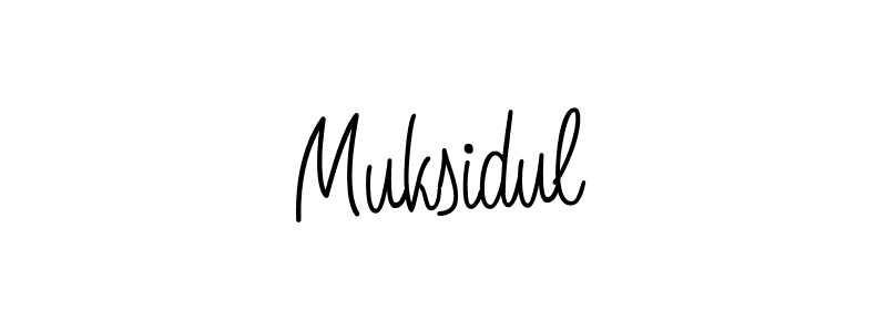 Design your own signature with our free online signature maker. With this signature software, you can create a handwritten (Angelique-Rose-font-FFP) signature for name Muksidul. Muksidul signature style 5 images and pictures png