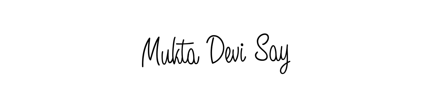 Design your own signature with our free online signature maker. With this signature software, you can create a handwritten (Angelique-Rose-font-FFP) signature for name Mukta Devi Say. Mukta Devi Say signature style 5 images and pictures png