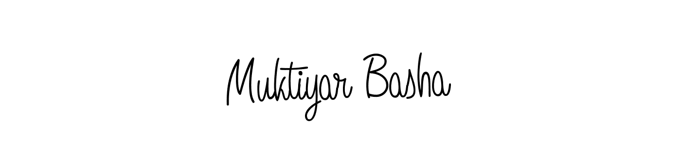 The best way (Angelique-Rose-font-FFP) to make a short signature is to pick only two or three words in your name. The name Muktiyar Basha include a total of six letters. For converting this name. Muktiyar Basha signature style 5 images and pictures png