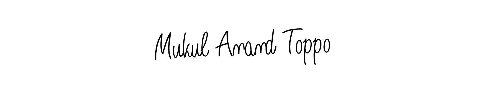 if you are searching for the best signature style for your name Mukul Anand Toppo. so please give up your signature search. here we have designed multiple signature styles  using Angelique-Rose-font-FFP. Mukul Anand Toppo signature style 5 images and pictures png