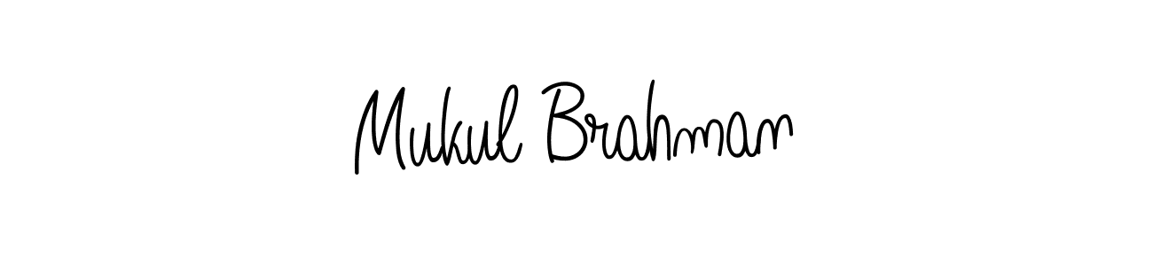 How to make Mukul Brahman name signature. Use Angelique-Rose-font-FFP style for creating short signs online. This is the latest handwritten sign. Mukul Brahman signature style 5 images and pictures png