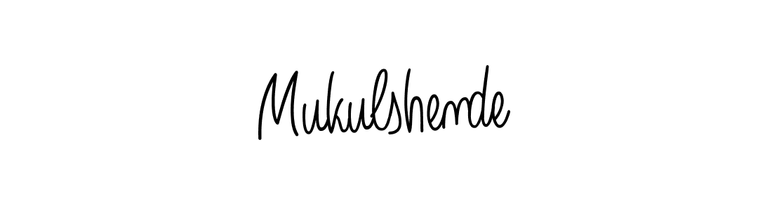 Use a signature maker to create a handwritten signature online. With this signature software, you can design (Angelique-Rose-font-FFP) your own signature for name Mukulshende. Mukulshende signature style 5 images and pictures png