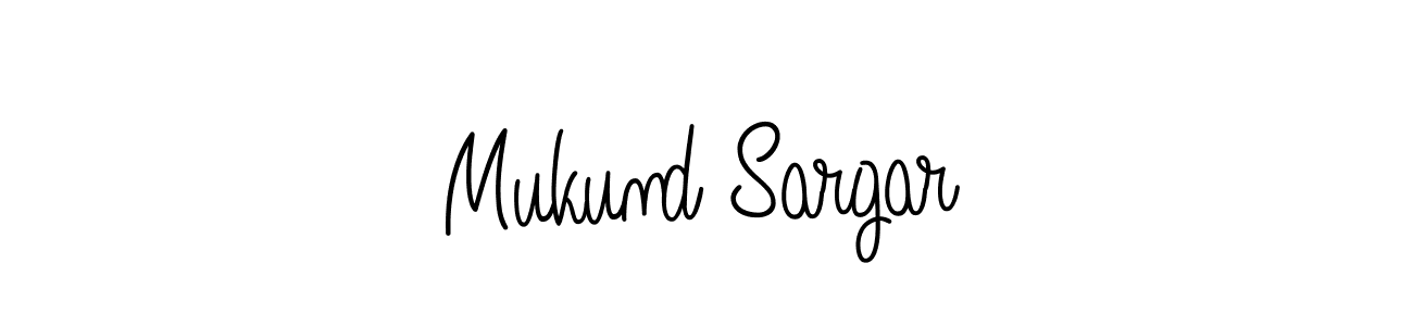 You should practise on your own different ways (Angelique-Rose-font-FFP) to write your name (Mukund Sargar) in signature. don't let someone else do it for you. Mukund Sargar signature style 5 images and pictures png