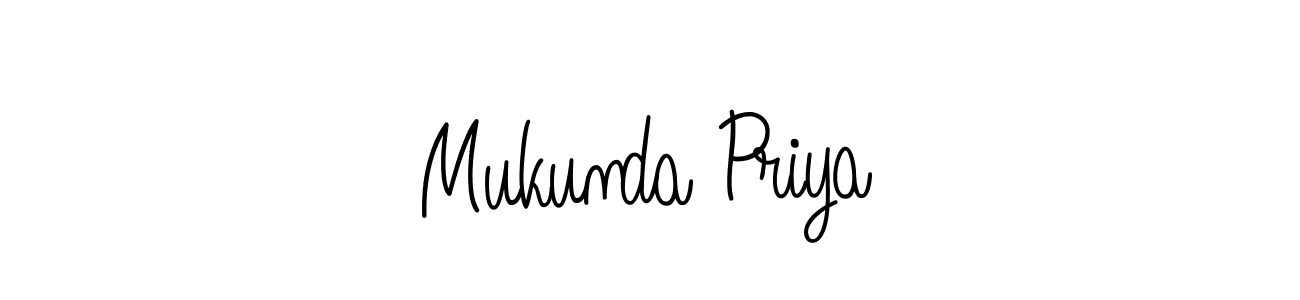 Make a beautiful signature design for name Mukunda Priya. With this signature (Angelique-Rose-font-FFP) style, you can create a handwritten signature for free. Mukunda Priya signature style 5 images and pictures png