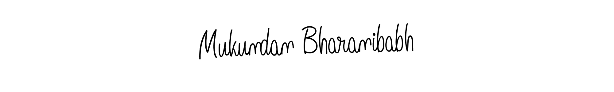 You should practise on your own different ways (Angelique-Rose-font-FFP) to write your name (Mukundan Bharanibabh) in signature. don't let someone else do it for you. Mukundan Bharanibabh signature style 5 images and pictures png