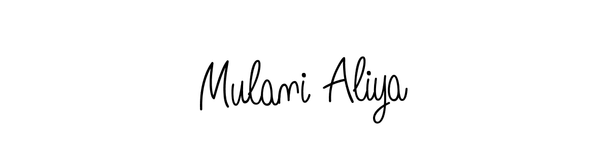 Design your own signature with our free online signature maker. With this signature software, you can create a handwritten (Angelique-Rose-font-FFP) signature for name Mulani Aliya. Mulani Aliya signature style 5 images and pictures png