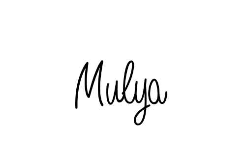 Make a beautiful signature design for name Mulya. With this signature (Angelique-Rose-font-FFP) style, you can create a handwritten signature for free. Mulya signature style 5 images and pictures png