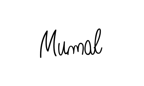 Use a signature maker to create a handwritten signature online. With this signature software, you can design (Angelique-Rose-font-FFP) your own signature for name Mumal. Mumal signature style 5 images and pictures png