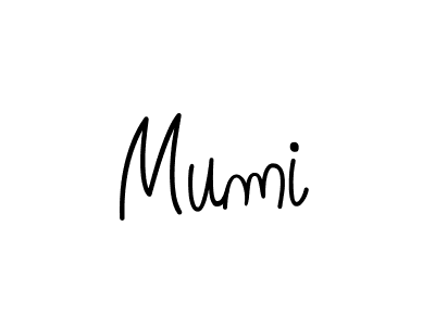 Make a beautiful signature design for name Mumi. With this signature (Angelique-Rose-font-FFP) style, you can create a handwritten signature for free. Mumi signature style 5 images and pictures png