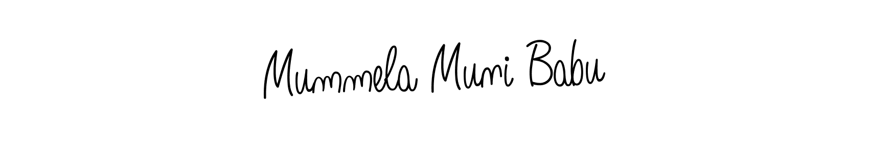 Use a signature maker to create a handwritten signature online. With this signature software, you can design (Angelique-Rose-font-FFP) your own signature for name Mummela Muni Babu. Mummela Muni Babu signature style 5 images and pictures png