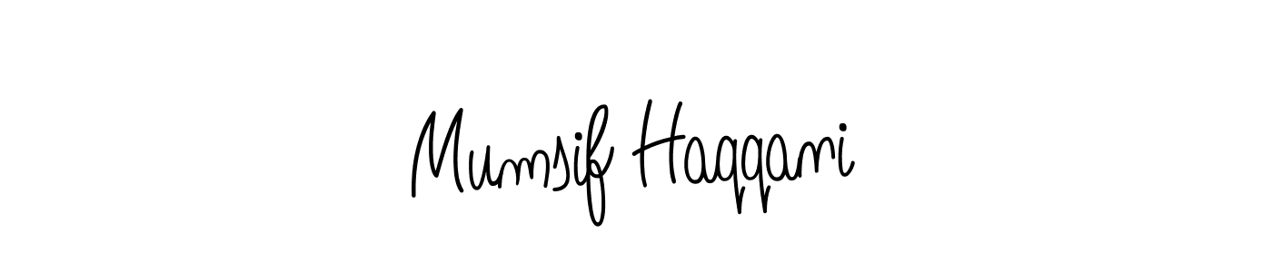 You should practise on your own different ways (Angelique-Rose-font-FFP) to write your name (Mumsif Haqqani) in signature. don't let someone else do it for you. Mumsif Haqqani signature style 5 images and pictures png