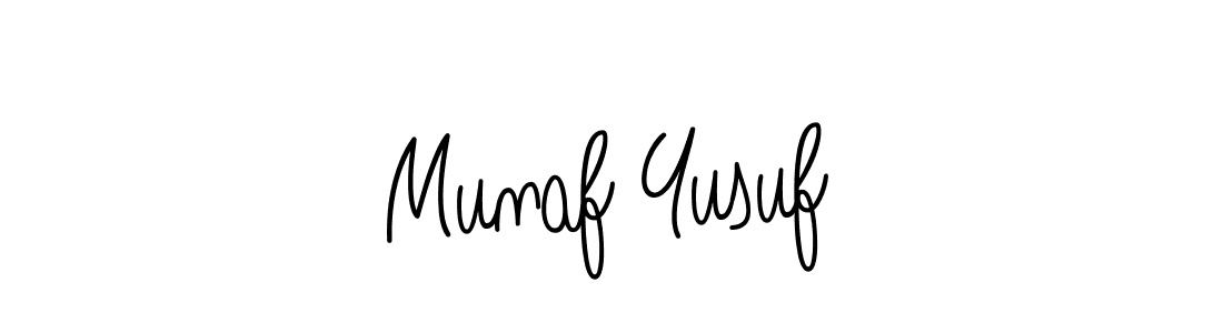 The best way (Angelique-Rose-font-FFP) to make a short signature is to pick only two or three words in your name. The name Munaf Yusuf include a total of six letters. For converting this name. Munaf Yusuf signature style 5 images and pictures png