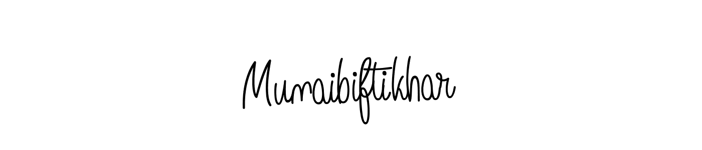 Use a signature maker to create a handwritten signature online. With this signature software, you can design (Angelique-Rose-font-FFP) your own signature for name Munaibiftikhar. Munaibiftikhar signature style 5 images and pictures png