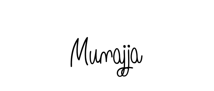 How to make Munajja name signature. Use Angelique-Rose-font-FFP style for creating short signs online. This is the latest handwritten sign. Munajja signature style 5 images and pictures png