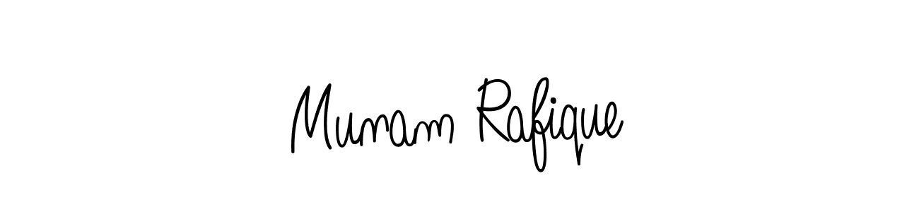 Design your own signature with our free online signature maker. With this signature software, you can create a handwritten (Angelique-Rose-font-FFP) signature for name Munam Rafique. Munam Rafique signature style 5 images and pictures png