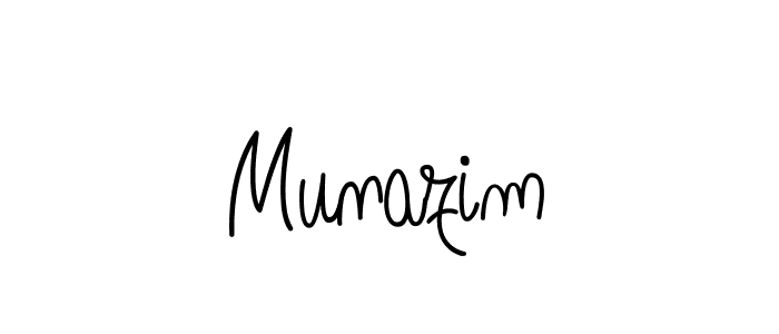 Make a beautiful signature design for name Munazim. With this signature (Angelique-Rose-font-FFP) style, you can create a handwritten signature for free. Munazim signature style 5 images and pictures png
