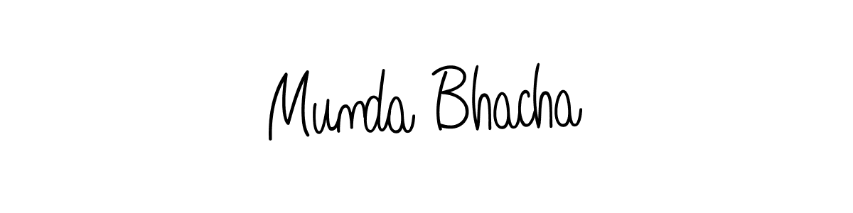 Use a signature maker to create a handwritten signature online. With this signature software, you can design (Angelique-Rose-font-FFP) your own signature for name Munda Bhacha. Munda Bhacha signature style 5 images and pictures png
