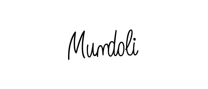 Mundoli stylish signature style. Best Handwritten Sign (Angelique-Rose-font-FFP) for my name. Handwritten Signature Collection Ideas for my name Mundoli. Mundoli signature style 5 images and pictures png
