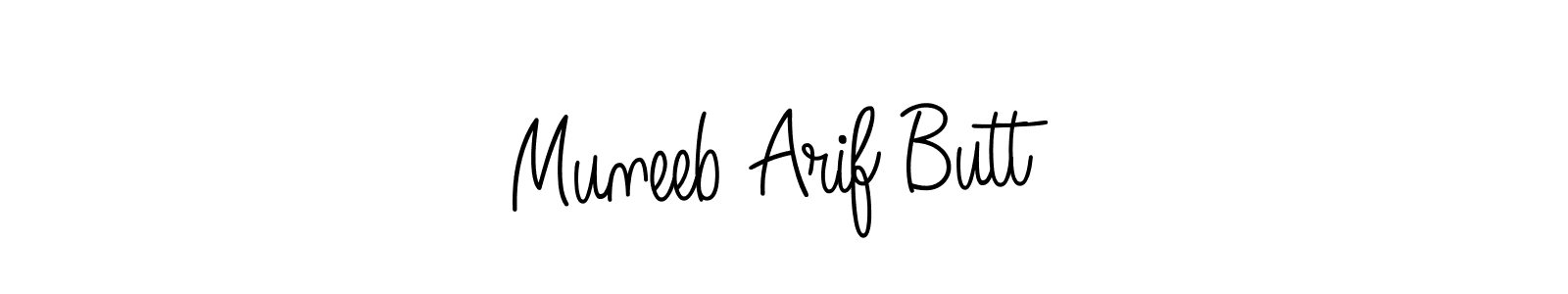 Muneeb Arif Butt stylish signature style. Best Handwritten Sign (Angelique-Rose-font-FFP) for my name. Handwritten Signature Collection Ideas for my name Muneeb Arif Butt. Muneeb Arif Butt signature style 5 images and pictures png