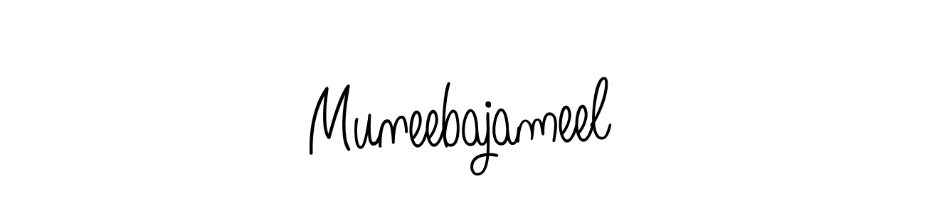 The best way (Angelique-Rose-font-FFP) to make a short signature is to pick only two or three words in your name. The name Muneebajameel include a total of six letters. For converting this name. Muneebajameel signature style 5 images and pictures png