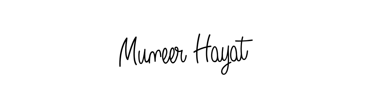 Make a beautiful signature design for name Muneer Hayat. With this signature (Angelique-Rose-font-FFP) style, you can create a handwritten signature for free. Muneer Hayat signature style 5 images and pictures png