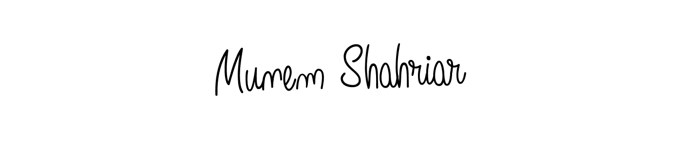 Use a signature maker to create a handwritten signature online. With this signature software, you can design (Angelique-Rose-font-FFP) your own signature for name Munem Shahriar. Munem Shahriar signature style 5 images and pictures png