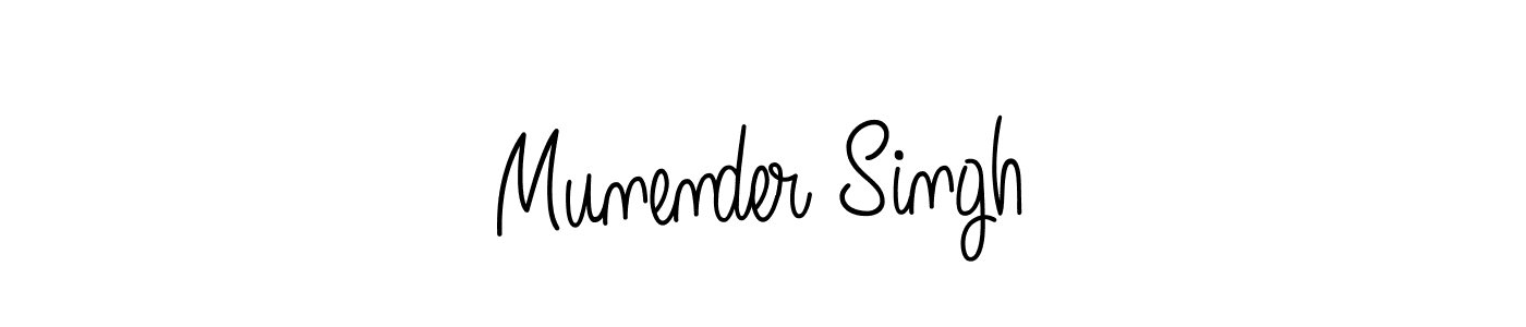 The best way (Angelique-Rose-font-FFP) to make a short signature is to pick only two or three words in your name. The name Munender Singh include a total of six letters. For converting this name. Munender Singh signature style 5 images and pictures png