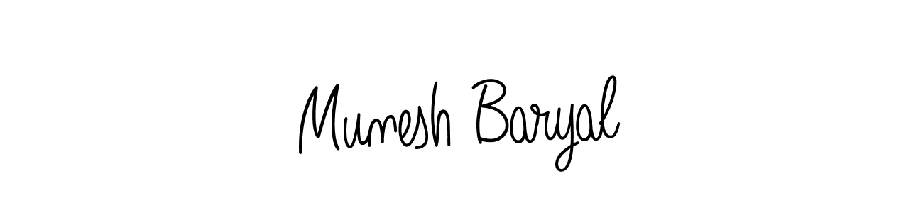 Use a signature maker to create a handwritten signature online. With this signature software, you can design (Angelique-Rose-font-FFP) your own signature for name Munesh Baryal. Munesh Baryal signature style 5 images and pictures png