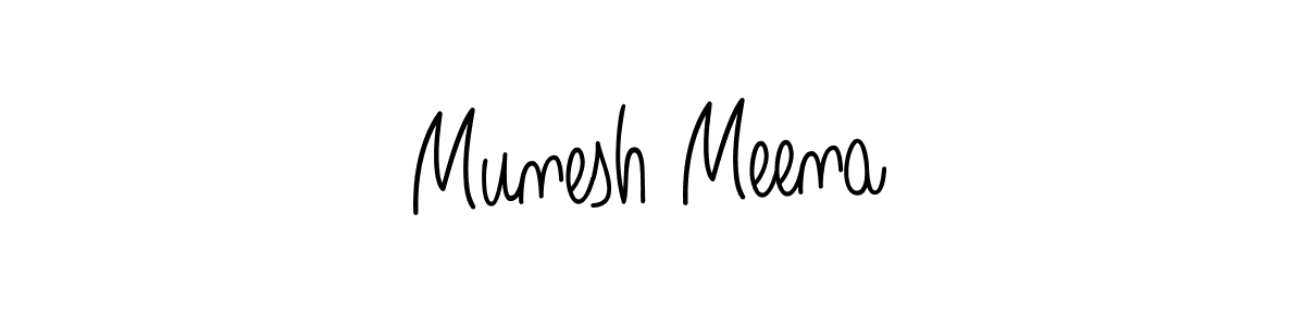 Use a signature maker to create a handwritten signature online. With this signature software, you can design (Angelique-Rose-font-FFP) your own signature for name Munesh Meena. Munesh Meena signature style 5 images and pictures png