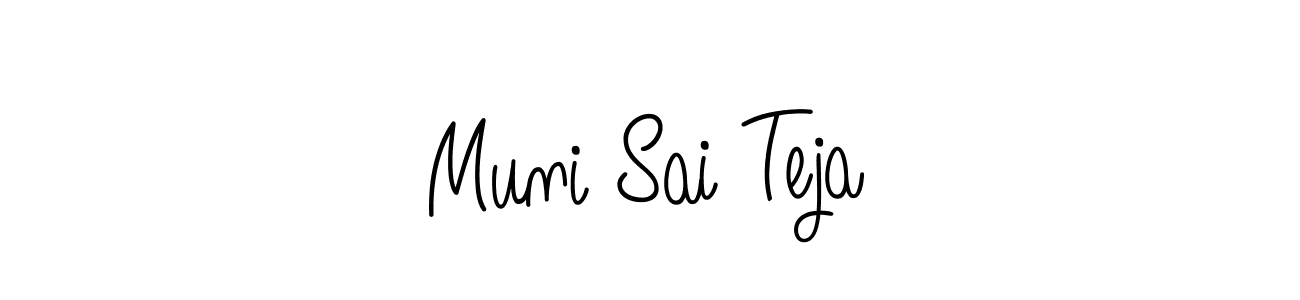 Create a beautiful signature design for name Muni Sai Teja. With this signature (Angelique-Rose-font-FFP) fonts, you can make a handwritten signature for free. Muni Sai Teja signature style 5 images and pictures png