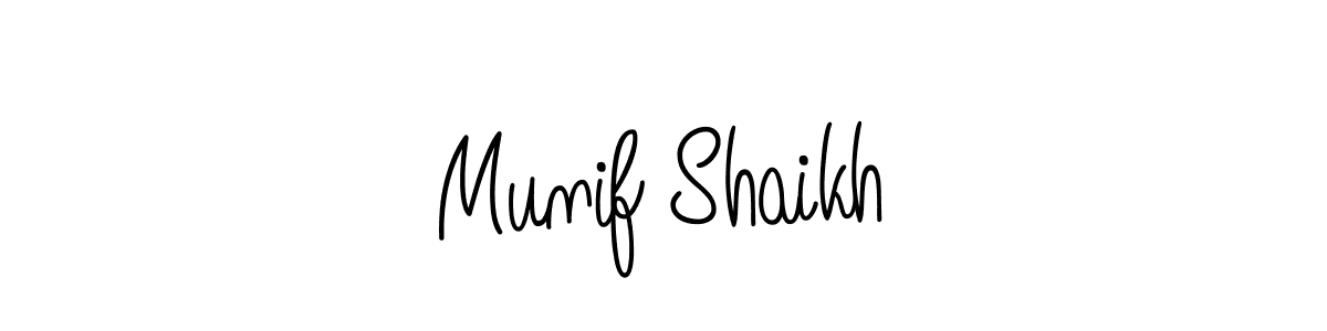 Design your own signature with our free online signature maker. With this signature software, you can create a handwritten (Angelique-Rose-font-FFP) signature for name Munif Shaikh. Munif Shaikh signature style 5 images and pictures png