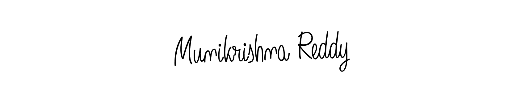 How to make Munikrishna Reddy name signature. Use Angelique-Rose-font-FFP style for creating short signs online. This is the latest handwritten sign. Munikrishna Reddy signature style 5 images and pictures png