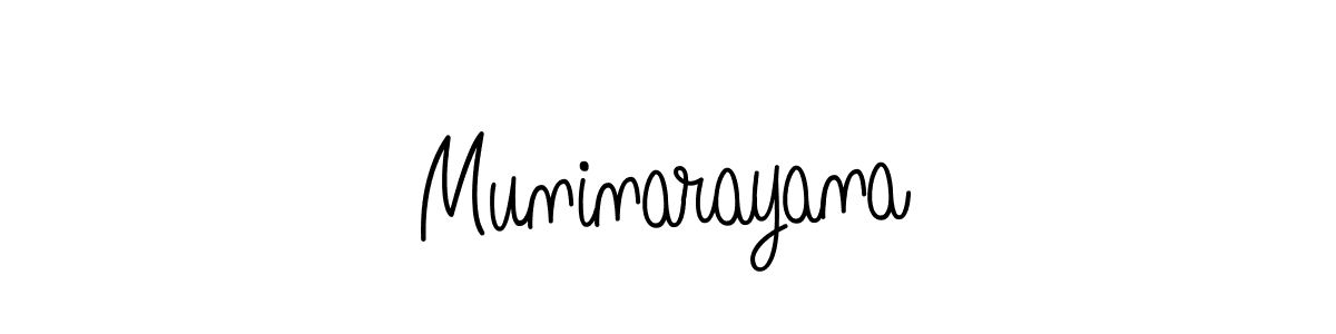 How to make Muninarayana name signature. Use Angelique-Rose-font-FFP style for creating short signs online. This is the latest handwritten sign. Muninarayana signature style 5 images and pictures png