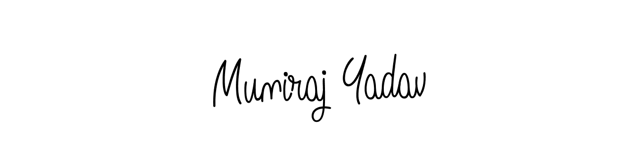 Use a signature maker to create a handwritten signature online. With this signature software, you can design (Angelique-Rose-font-FFP) your own signature for name Muniraj Yadav. Muniraj Yadav signature style 5 images and pictures png