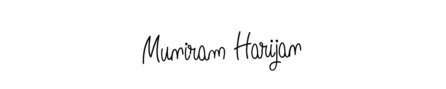 Make a beautiful signature design for name Muniram Harijan. With this signature (Angelique-Rose-font-FFP) style, you can create a handwritten signature for free. Muniram Harijan signature style 5 images and pictures png