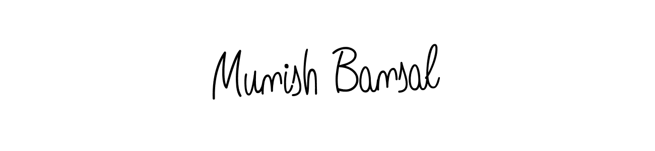 Use a signature maker to create a handwritten signature online. With this signature software, you can design (Angelique-Rose-font-FFP) your own signature for name Munish Bansal. Munish Bansal signature style 5 images and pictures png